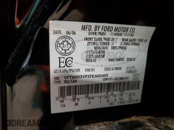 2007 Ford F-350 XL with VIN 1FTWW31P37EA00495, listed as a Copart auction lot 84479674 with 157,391 mi miles and Salvage title. Bid and sale history available at DreamBid. Image 12.