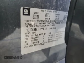 2015 GMC Canyon 2WD with VIN 1GTG5AEA1F1220130, listed as a Copart auction lot 52548195 with 152,989 mi miles and Clean title. Bid and sale history available at DreamBid. Image 12.