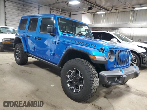 2022 Jeep Wrangler Unlimited Rubicon with VIN 1C4JJXR69NW190564, listed as a Copart auction lot 83703504 with 16,803 mi miles and Salvage title. Bid and sale history available at DreamBid. Image 4.