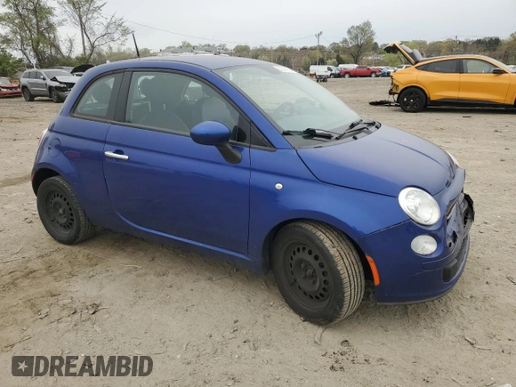 2014 FIAT 500 Pop with VIN 3C3CFFAR2ET189731, listed as a Copart auction lot 52074335 with 133,275 mi miles and Salvage Title. Bid and sale history available at carsss.com. Image 4.