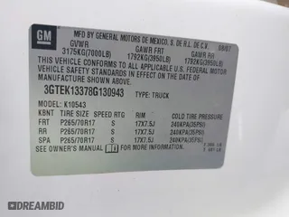 2008 GMC Sierra 1500 SLE1 with VIN 3GTEK13378G130943, listed as a IAAI auction lot 41502316 with 330,345 mi miles. Bid and sale history available at carsss.com. Image 9.