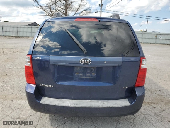 2007 Kia Sedona EX with VIN KNDMB233276105871, listed as a Copart auction lot 73158514 with 0 mi miles and Salvage Title. Bid and sale history available at carsss.com. Image 6.