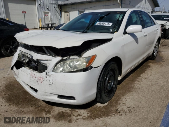 2007 Toyota Camry CE with VIN 4T1BE46K07U604964, listed as a Copart auction lot 50097195 with 258,073 mi miles and Salvage Title. Bid and sale history available at carsss.com. Image 1.