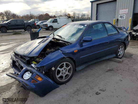 2000 Subaru Impreza Coupe RS with VIN JF1GM6750YG400589, listed as a Copart auction lot 78799154 with 0 mi miles and Salvage Title. Bid and sale history available at carsss.com. Image 1.