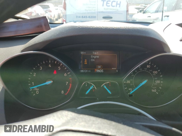 2017 Ford Escape S with VIN 1FMCU0F79HUE54348, listed as a Copart auction lot 69583053 with 95,131 mi miles and Salvage Title. Bid and sale history available at carsss.com. Image 9.