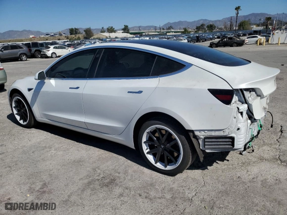 2019 Tesla Model 3 Mid Range with VIN 5YJ3E1EA9KF466827, listed as a Copart auction lot 46705235 with 147,590 mi miles and Salvage Title. Bid and sale history available at carsss.com. Image 2.
