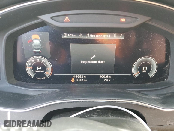 2020 Audi A6 Premium Plus with VIN WAUE8AF24LN078931, listed as a Copart auction lot 75768544 with 49,682 mi miles and Salvage Title. Bid and sale history available at carsss.com. Image 9.