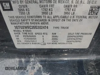 2014 GMC Sierra 1500 Denali z VIN 3GTU2WEC2EG302474, wystawiony jako IAAI lot #41881222 z przebiegiem 197 221 mil mil oraz . Historia ofert i sprzedaży dostępna na DreamBid. Obrazek 9.