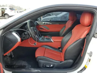 2021 BMW 8 Series M850i xDrive with VIN WBABC4C03MCF61722, listed as a Copart auction lot 66098664 with 17,502 mi miles and Salvage Title. Bid and sale history available at carsss.com. Image 7.