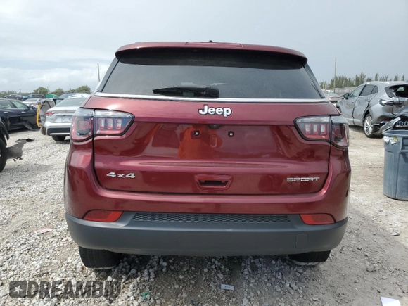 2021 Jeep Compass Freedom with VIN 3C4NJDAB5MT599920, listed as a Copart auction lot 52577865 with 61,963 mi miles and Non Repairable. Bid and sale history available at carsss.com. Image 6.