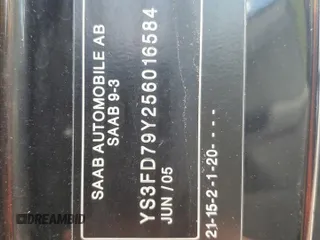 2005 Saab 9-3 Arc z VIN YS3FD79Y256016584, wystawiony jako Copart lot #75026794 z przebiegiem Nie podano mil oraz Nie do naprawy • Non repairable. Historia ofert i sprzedaży dostępna na DreamBid. Obrazek 13.