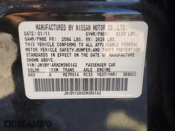 2012 Infiniti M37 with VIN JN1BY1ARXCM390142, listed as a Copart auction lot 76340224 with 144,506 mi miles and Clean Title. Bid and sale history available at carsss.com. Image 12.