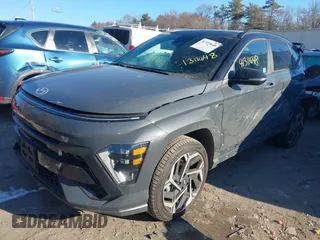 2024 Hyundai Kona N Line with VIN KM8HACA33RU166301, listed as a IAAI auction lot 41311648 with 489 mi miles. Bid and sale history available at carsss.com. Image 2.