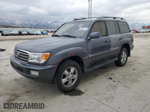 2003 Toyota Land Cruiser with VIN JTEHT05J932048998, listed as a Copart auction lot 88361125 with 0 mi miles and Salvage Title. Bid and sale history available at carsss.com. Image 1.
