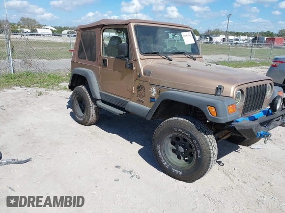 2000 Jeep Wrangler Sahara with VIN 1J4FA59S8YP763468, listed as a IAAI auction lot 41554183 with 182,922 mi miles. Bid and sale history available at carsss.com. Image 1.