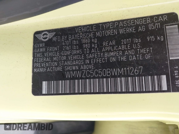 2011 MINI Countryman S z VIN WMWZC5C50BWM11267, wystawiony jako IAAI lot #42197165 z przebiegiem 87 067 mil mil oraz . Historia ofert i sprzedaży dostępna na DreamBid. Obrazek 9.
