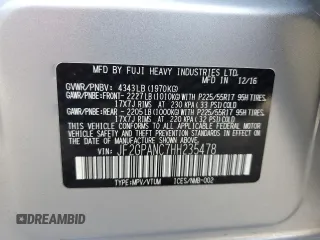 2017 Subaru Crosstrek Limited с VIN JF2GPANC7HH235478, выставлен на аукционе Copart как лот 60674755 с пробегом 45 439 миль миль и Списание • Salvage title. История ставок и продаж доступна на DreamBid. Изображение 13.