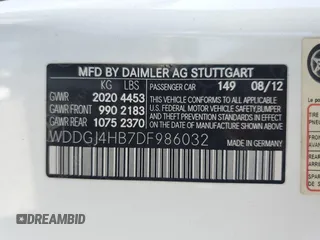 2013 Mercedes-Benz C 250 с VIN WDDGJ4HB7DF986032, выставлен на аукционе Copart как лот 56577835 с пробегом 84 552 миль миль и Списание • Salvage title. История ставок и продаж доступна на DreamBid. Изображение 12.