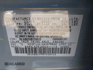 2024 Nissan Sentra SV with VIN 3N1AB8CV9RY258415, listed as a IAAI auction lot 41423907 with 2,907 mi miles. Bid and sale history available at carsss.com. Image 9.