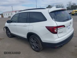 2022 Honda Pilot Sport with VIN 5FNYF6H3XNB037388, listed as a IAAI auction lot 41882581 with 53,540 mi miles and . Bid and sale history available at DreamBid. Image 3.