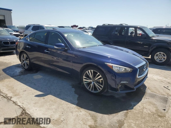 2021 Infiniti Q50 Signature Edition z VIN JN1EV7CP0MM705150, wystawiony jako Copart lot #46897655 z przebiegiem 23 688 mil mil oraz Czysty tytuł • Clean title. Historia ofert i sprzedaży dostępna na DreamBid. Obrazek 4.