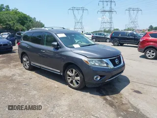 2013 Nissan Pathfinder Platinum with VIN 5N1AR2MM3DC617461, listed as a IAAI auction lot 42602039 with 145,209 mi miles and . Bid and sale history available at DreamBid. Image 1.