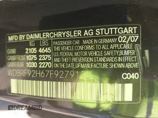 2007 Mercedes-Benz C 280 Luxury with VIN WDBRF92H67F927913, listed as a IAAI auction lot 42249769 with Not provided miles and . Bid and sale history available at DreamBid. Image 9.