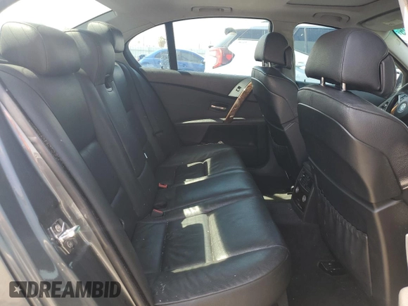 2007 BMW 5 Series 525i with VIN WBANE53547CW67591, listed as a Copart auction lot 57466285 with 178,700 mi miles and Salvage title. Bid and sale history available at DreamBid. Image 10.