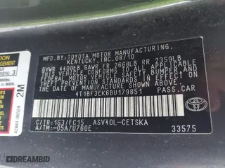 2011 Toyota Camry LE with VIN 4T1BF3EK6BU179851, listed as a IAAI auction lot 41856657 with 210,788 mi miles. Bid and sale history available at carsss.com. Image 9.