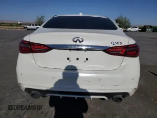 2018 Infiniti Q50 Red Sport 400 with VIN JN1FV7AP3JM461528, listed as a Copart auction lot 54928565 with 91,501 mi miles and Clean Title. Bid and sale history available at DreamBid. Image 6.