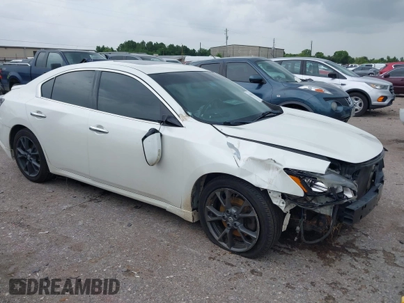 2014 Nissan Maxima S with VIN 1N4AA5AP6EC908751, listed as a IAAI auction lot 42624511 with 141,544 mi miles and . Bid and sale history available at DreamBid. Image 1.