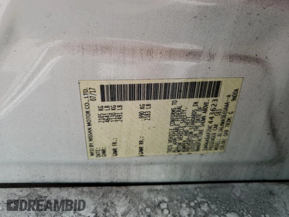 2017 Nissan Maxima SV with VIN 1N4AA6AP2HC443623, listed as a Copart auction lot 59746335 with 168,214 mi miles and Salvage title. Bid and sale history available at DreamBid. Image 13.