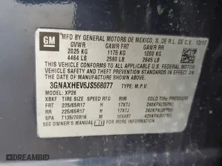 2018 Chevrolet Equinox LS with VIN 3GNAXHEV6JS568077, listed as a Copart auction lot 50158685 with 122,661 mi miles and Salvage Title. Bid and sale history available at carsss.com. Image 14.