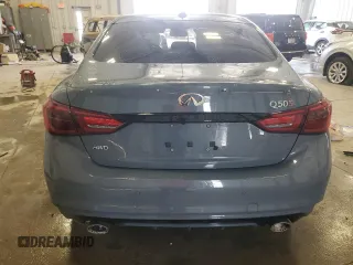2021 Infiniti Q50 Red Sport 400 with VIN JN1FV7DR4MM880053, listed as a Copart auction lot 50121485 with 39,037 mi miles and Non repairable. Bid and sale history available at DreamBid. Image 6.