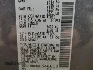 2017 Infiniti QX60 with VIN 5N1DL0MM4HC548613, listed as a Copart auction lot 47993765 with 96,334 mi miles and Salvage Title. Bid and sale history available at DreamBid. Image 13.