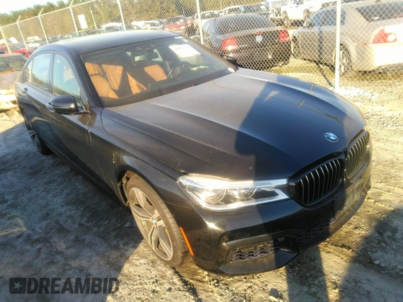 2017 BMW 7 Series 750i with VIN WBA7F0C35HGM22087, listed as a IAAI auction lot 40872348 with 49,734 mi miles. Bid and sale history available at carsss.com. Image 1.