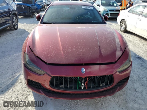 2016 Maserati Ghibli S с VIN ZAM57RSA7G1171520, выставлен на аукционе Copart как лот 58149415 с пробегом Не указан миль и Списание • Salvage title. История ставок и продаж доступна на DreamBid. Изображение 5.