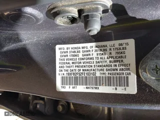 2015 Honda Civic Sedan LX with VIN 19XFB2F52FE103102, listed as a IAAI auction lot 41894506 with 202,840 mi miles. Bid and sale history available at carsss.com. Image 9.