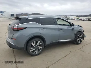 2022 Nissan Murano SL with VIN 5N1AZ2CJ1NC117890, listed as a Copart auction lot 44622575 with 51,664 mi miles and Salvage Title. Bid and sale history available at DreamBid. Image 3.