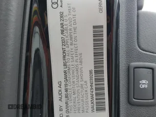 2017 Audi A4 Season of Audi ultra Premium with VIN WAUKMAF43HN039285, listed as a Copart auction lot 88310675 with 101,979 mi miles and Salvage Title. Bid and sale history available at carsss.com. Image 12.