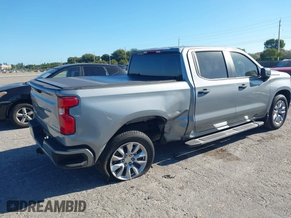 2024 Chevrolet Silverado 1500 Custom with VIN 1GCPABEK3RZ174705, listed as a IAAI auction lot 41830901 with 21,406 mi miles and . Bid and sale history available at DreamBid. Image 4.