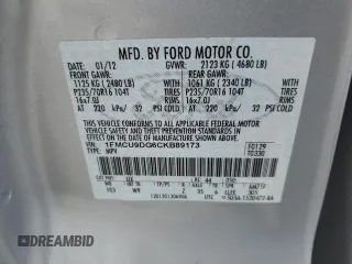 2012 Ford Escape XLT с VIN 1FMCU9DG6CKB89173, выставлен на аукционе Copart как лот 66486305 с пробегом 160 323 миль миль и Чистый • Clean title. История ставок и продаж доступна на DreamBid. Изображение 12.