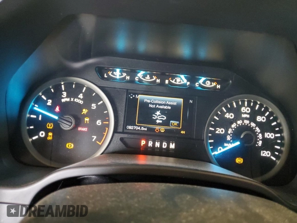 2019 Ford F-150 XL with VIN 1FTEW1EPXKKE15382, listed as a Copart auction lot 61349905 with 92,704 mi miles and Salvage title. Bid and sale history available at DreamBid. Image 9.