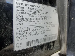 2021 Audi Q7 Premium Plus with VIN WA1LXAF76MD038019, listed as a Copart auction lot 57455365 with 30,848 mi miles and Salvage title. Bid and sale history available at DreamBid. Image 13.