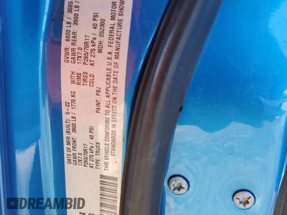 2022 Ram 1500 Tradesman с VIN 3C6RR7KG5NG313944, выставлен на аукционе Copart как лот 44738875 с пробегом 25 962 миль миль и Списание • Salvage title. История ставок и продаж доступна на DreamBid. Изображение 12.