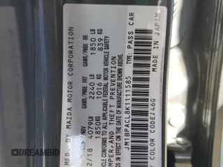2019 Mazda 3 w/Select with VIN JM1BPACL8K1111585, listed as a Copart auction lot 83870024 with 83,384 mi miles and Salvage Title. Bid and sale history available at carsss.com. Image 13.