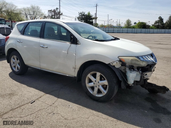 2009 Nissan Murano SL with VIN JN8AZ18W39W157237, listed as a Copart auction lot 54014155 with 163,521 mi miles and Salvage Title. Bid and sale history available at carsss.com. Image 4.