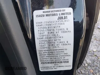 2001 Isuzu Rodeo z VIN 42CK58W9143610580, wystawiony jako IAAI lot #41939199 z przebiegiem 125 754 mil mil oraz . Historia ofert i sprzedaży dostępna na DreamBid. Obrazek 9.