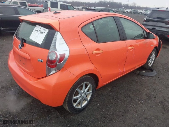 2013 Toyota Prius c One with VIN JTDKDTB35D1051287, listed as a IAAI auction lot 41678057 with 148,214 mi miles. Bid and sale history available at carsss.com. Image 4.