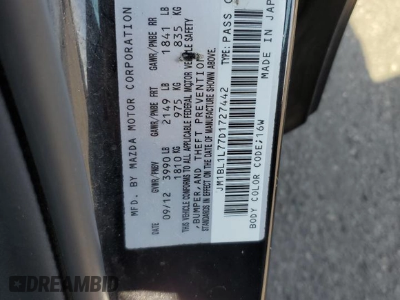 2013 Mazda 3 i Touring z VIN JM1BL1L77D1727442, wystawiony jako Copart lot #60340475 z przebiegiem 108 302 mil mil oraz Czysty tytuł • Clean title. Historia ofert i sprzedaży dostępna na DreamBid. Obrazek 12.
